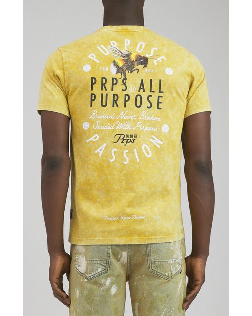 PRPS Yellow Starved Rock Graphic T-shirt for men