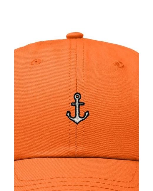 Alix Orange Anchor Dad Cap