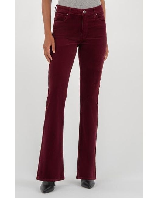 Kut From The Kloth Red Ana Fab Ab High Waist Corduroy Flare Jeans