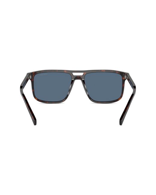 Prada Blue 58mm Rectangular Sunglasses for men