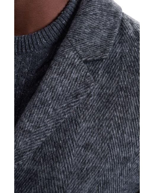Bugatchi Gray Herringbone Wool Blend Car Coat for men