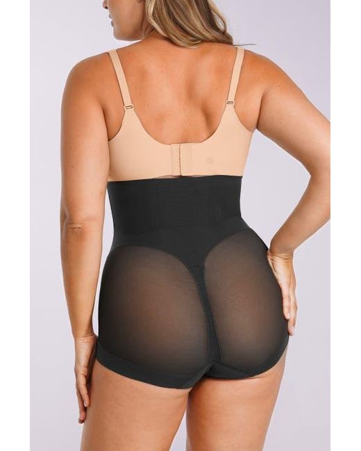 Shapellx Black High Waist Mesh Tummy Control Brief