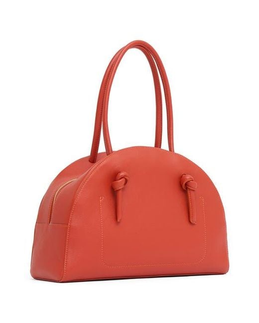 Mansur Gavriel Red Fortuna Leather Bowling Bag