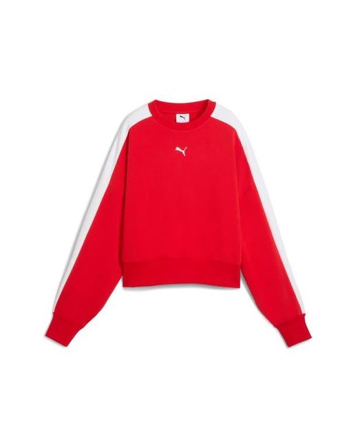 PUMA Red T7 Oversize Crewneck Sweatshirt