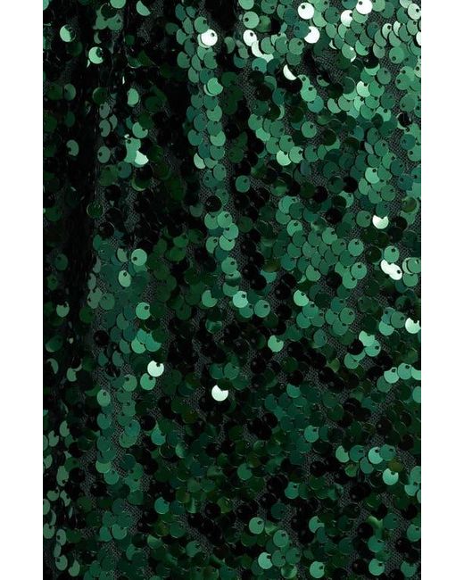 Wayf Green The Carrie Sequin Long Sleeve Gown