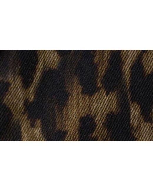 AllSaints Black Willow Leopard Print Denim Jacket