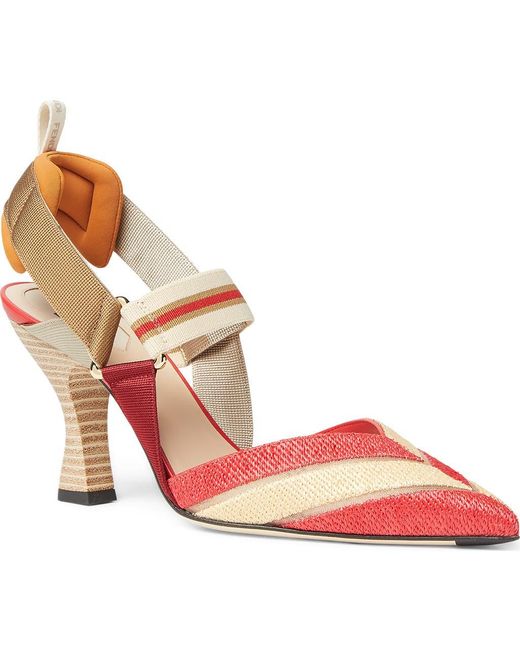Fendi Pink Colibri Slingback Pump