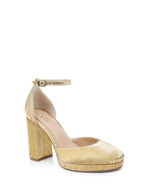Badgley Mischka Metallic Stephanie Ankle Strap Platform Pump