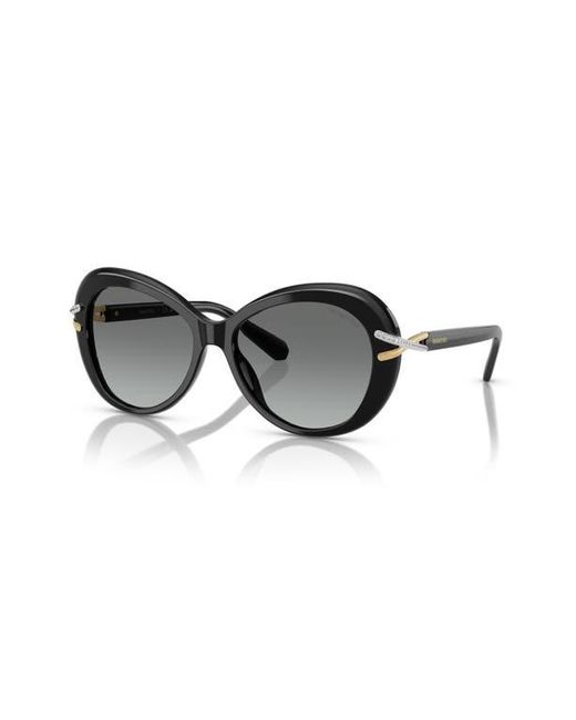 Swarovski Gray 56Mm Butterfly Sunglasses for men