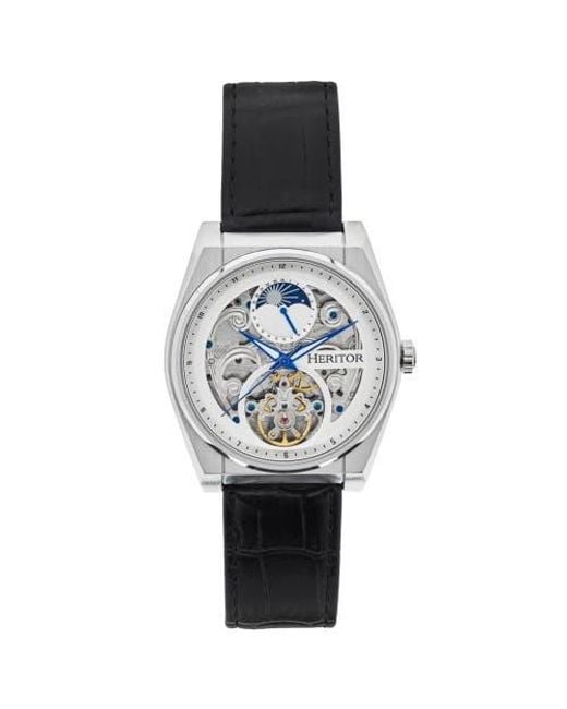 Heritor Black Daxton Skeleton Watch for men