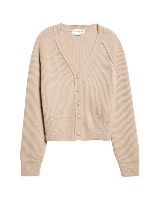 Victoria Beckham Blue Wool & Cashmere Rib Cardigan