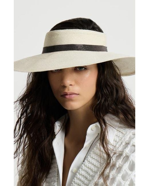 Brunello Cucinelli White Hemp Visor