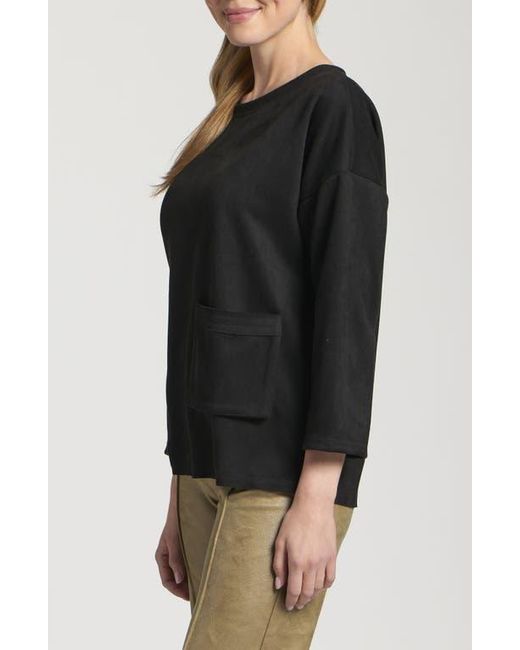 Apny Black Asymmetric Pullover