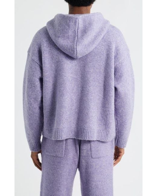 Elwood Purple Hooded Zip Cardigan for men