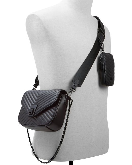 ALDO Unilax Chevron Quilted Faux Leather Crossbody Bag in Black Lyst