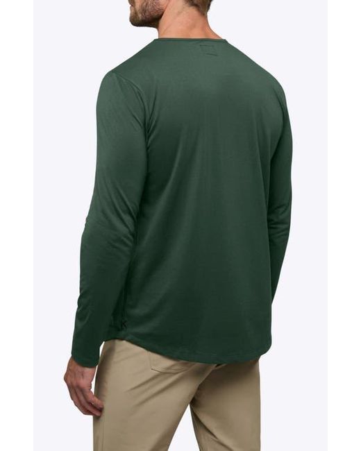 Cuts Green Ao Curved Hem Long Sleeve T-Shirt for men