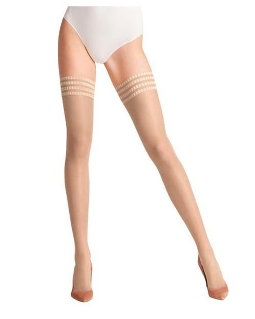 Falke White Pure Matt 20 Denier Sheer Thigh Highs