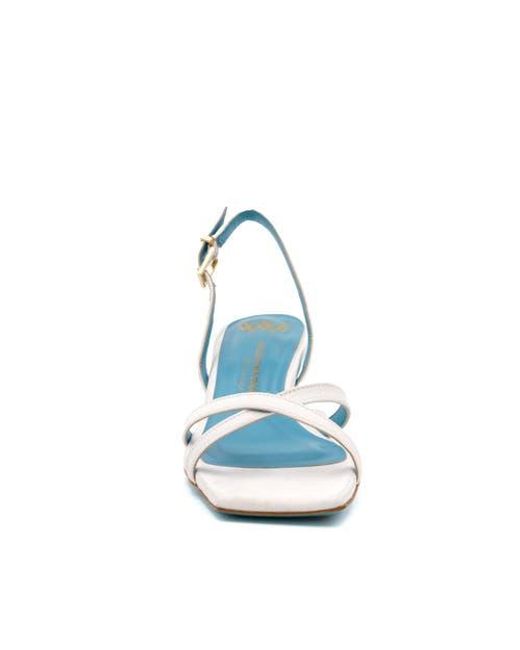 Valentina Rangoni Blue Vulcano Halter Satin Sandal