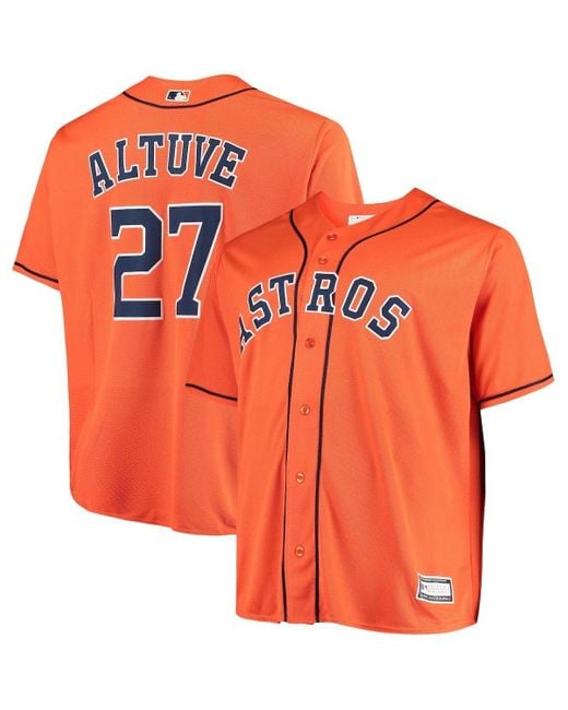 Profile Jose Altuve Orange Houston Astros Big & Tall Replica Player