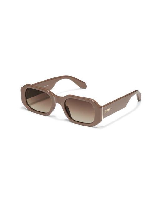 Quay Brown Hyped Up 38Mm Gradient Small Square Sunglasses