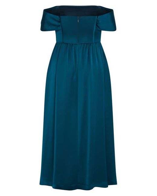 City Chic Blue Angel Love Corset Maxi Dress