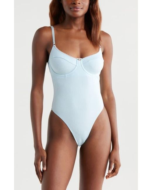 Kilo Brava White Rib Underwire Bodysuit
