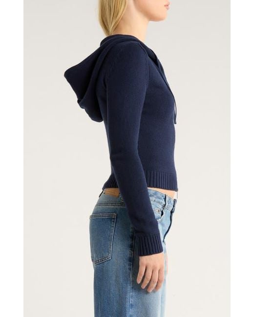 PacSun Blue Skylar Front Zip Sweater Hoodie