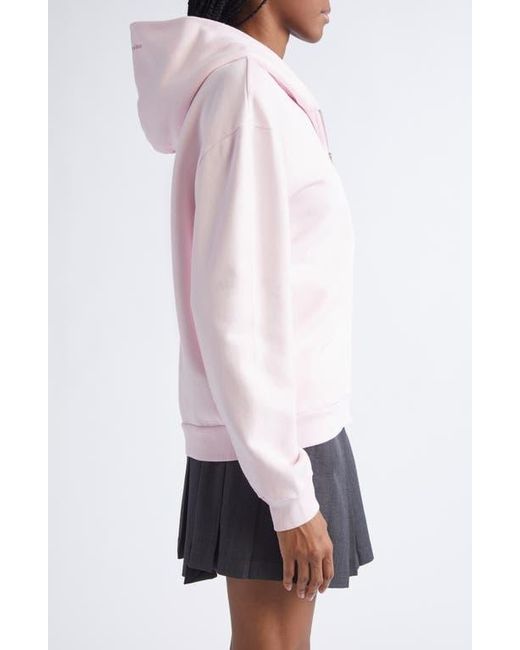 Acne Pink Fupiter Face Patch Fleece Zip Hoodie