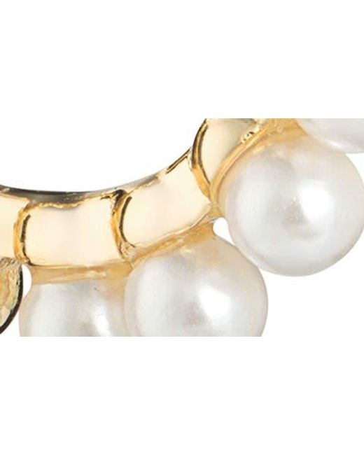 ATHRA LUXE Metallic Freshwater Pearl Hoop Earrings