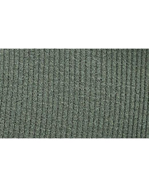 BDG Green Diana Lace Trim Crop Rib Knit Henley