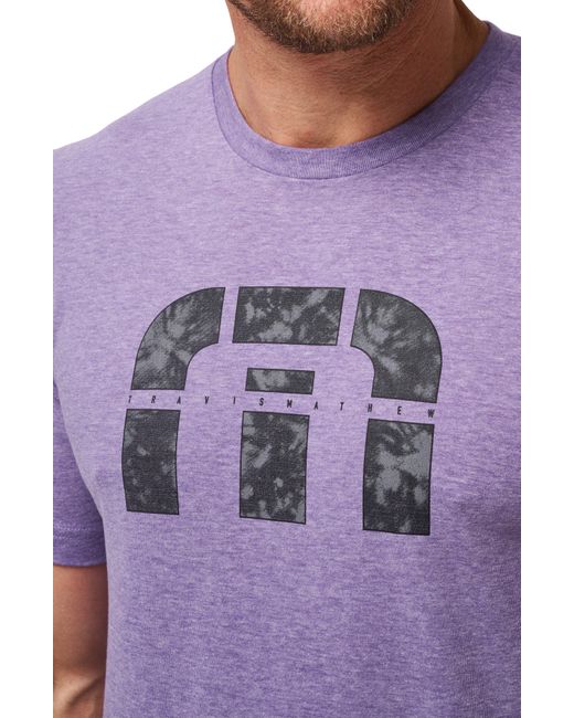 Travis Mathew Purple Waina Logo Graphic T-shirt for men