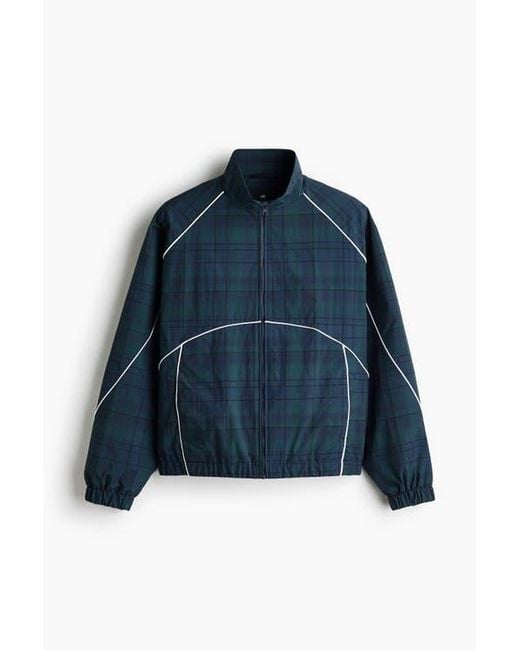 H&M Blue Nylon Track Jacket for men