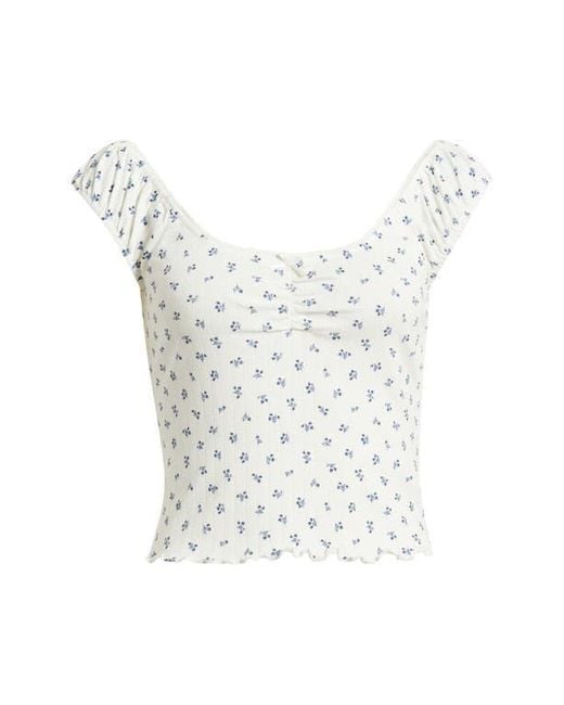 BP. White Pointelle Cap Sleeve Top