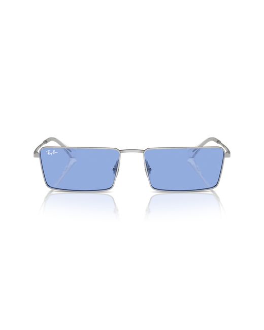 Ray-Ban Blue Emy 59Mm Tinted Rectangular Sunglasses for men