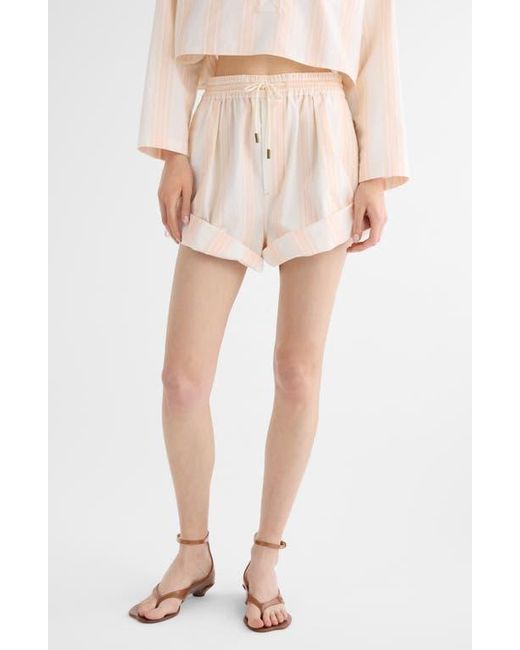Chloé Natural Soft Stripe Organic Cotton Shorts