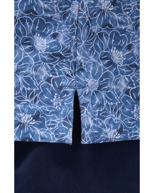 Bugatchi Blue Victor Ooohcotton Floral Polo for men