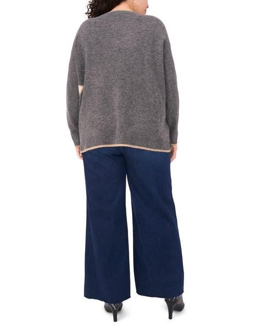 Vince Camuto Gray Star Detail Crewneck Sweater