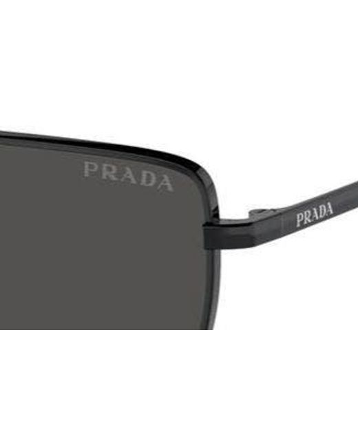 Prada Black 59mm Rectangular Sunglasses for men