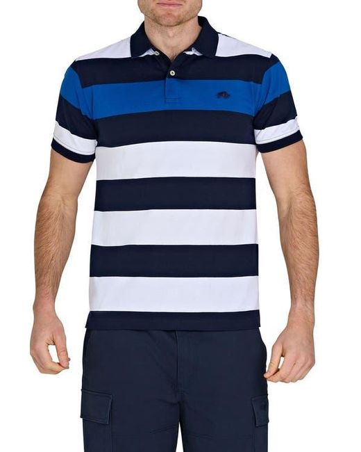 Raging Bull Blue Jersey Contrast Panel Polo for men