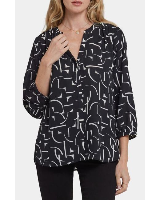 NYDJ Black Pintuck Top