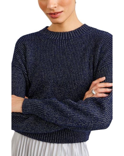 Bella Dahl Blue Marled Fitted Waist Sweater