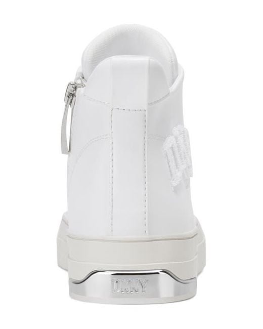 DKNY White Yaser Mid Sneaker
