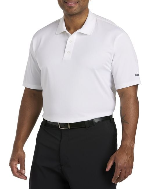 Reebok White Performance Solid Polo for men