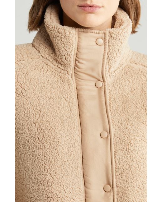 Zella Natural Cozy Faux Shearling Jacket