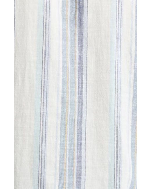 Rails Blue Amalfi Stripe Short Sleeve Cotton Button-Up Shirt for men
