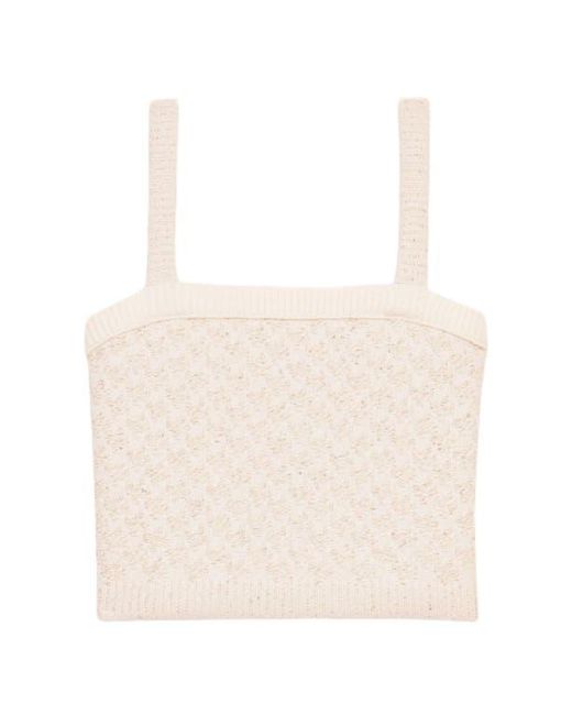 Maje Natural Tweed-Effect Knit Crop Top