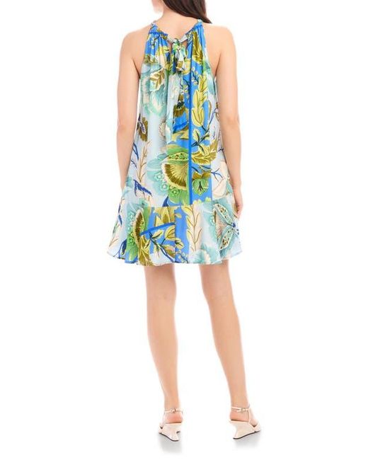 Fifteen Twenty Blue Brenda Print Ruffle Hem Shift Dress