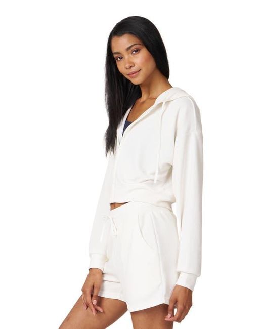 Rebody Active White Retreat Waffle Zip Up Jacket