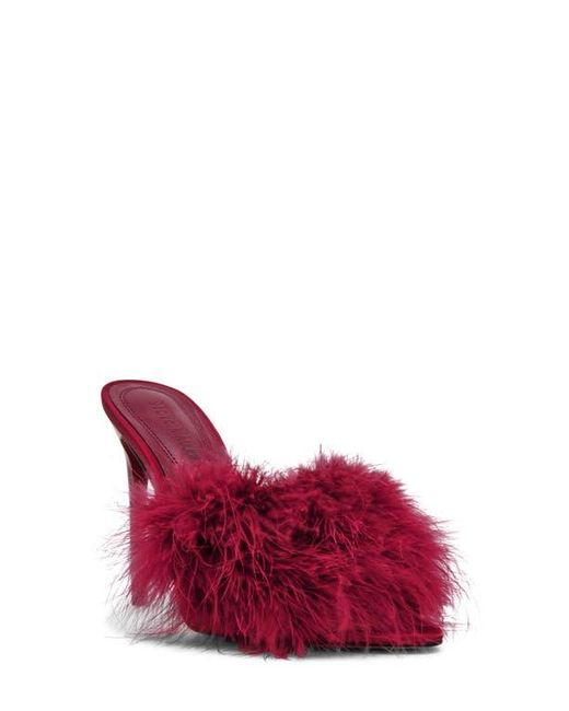 Steve Madden Red Ashbey Faux Feather Sandal