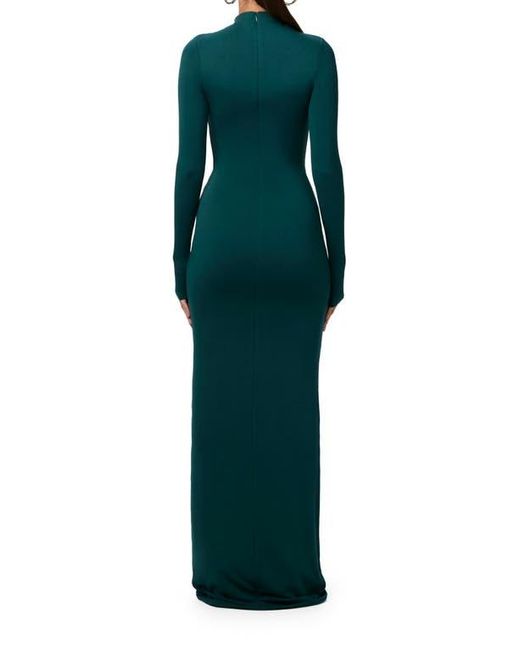 Naked Wardrobe Tie Front Long Sleeve Maxi Dress in Green | Lyst